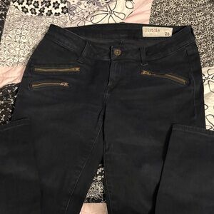 pistola Black Skinny Jeans with Zip Details